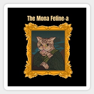 Kawaii Cat Famous Cat Art The Mona Feline-a Magnet